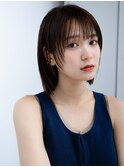 ミニボブフェイスレイヤーぱっつん前髪シンプルストレートデジパ