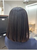 暗髪ストレートボブ♪ツヤ髪ストレート髪質改善