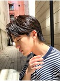 艶センターパートニュアンスパーマカルマパーマダークアッシュ