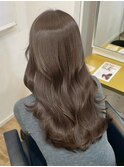 ブリーチなしカラー/髪質改善/ミルクティーベージュ/小顔へア