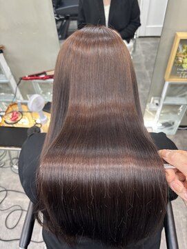 ファビ 渋谷(Fab) くびれヘア/暗めカラー/アプリコットオレンジ/縮毛矯正