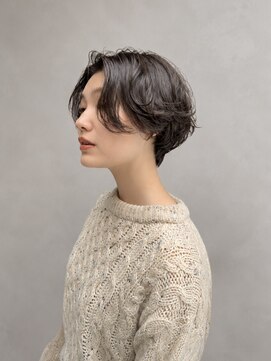 イコル(ikoru) ハンサムショートニュアンスパーマ黒髪ショートマッシュショート