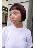 レイヤーカットレイヤーボブダブルカラーダークレッドカラー