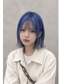 ◎ ブルーバイオレット×シルバーハイライト＆裾カラー◎