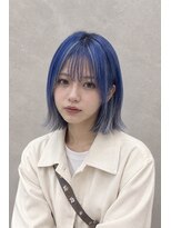 エニル 春日部店(enil) ◎ ブルーバイオレット×シルバーハイライト&裾カラー◎