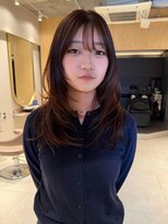 ソラス 緑地公園店(SOLAS) ロングヘア/ロングレイヤー/レッドブラウン/サイドバング