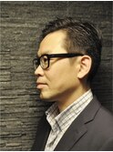 ツーブロックビジネスショートレイヤーかき上げコンマヘア