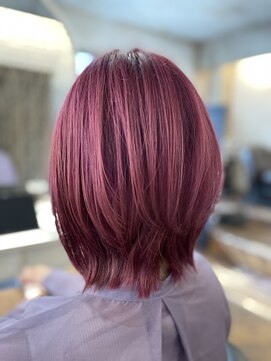 ベレッタ 楠葉店(veretta.) ボブベースウルフ 喜多朝也/ハイトーン/ダブルカラー/ブリーチ