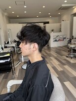 イースタイルコムズヘア 柳通り店(e-style com's hair)&nbsp;#グレー#メンズカット#マッシュパーマ#アッシュブラック#20代