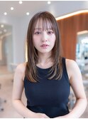 20代30代大人可愛い小顔ボブ/斜めバンググレージュカラー