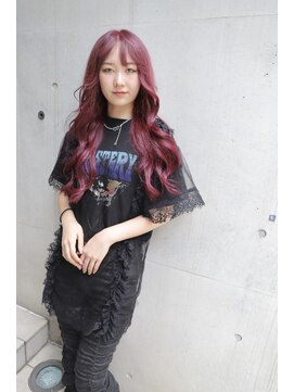 ディア(.eer) ダブルカラー×シールエクステ80枚/ワインレッド・ロングヘア