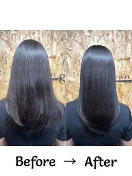 ヴァンガード(Vanguard) 絹髪セミロングスタイル/育てる髪質改善3回目