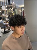 プードルパーマメンズヘア刈り上げツーブロックくせ毛カット