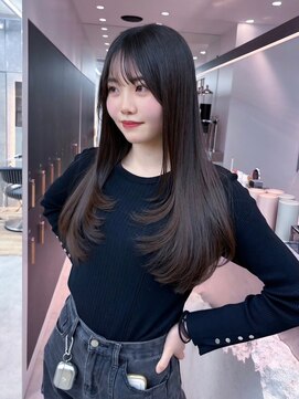 ロンドクロエ 横浜(Lond Chloe) ロング/顔周りレイヤーカット/韓国/グレージュ/前髪[横浜]