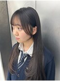 黒髪/ボブルフ/小顔/顔まわりカット/おくれ毛/もみれ毛/韓国風