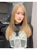 イメチェン/ホワイトブロンド/外ハネボブ/美髪/名古屋/名駅