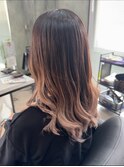 バレイヤージュ×ナチュラルベージュ
