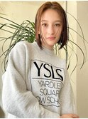 大人の小顔ボブセンターパート