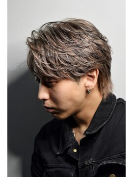 メンズオルズ 渋谷(MEN'S ALLZ) ミルクティーベージュローライト毛流れフェザーショートウルフ