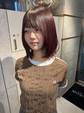 エマノン(EMANON) 福岡天神 髪質改善 ブリーチなしカラー ワインレッド