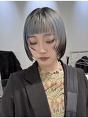クールショート前髪イメチェンピンクベージュアンブレラカラー