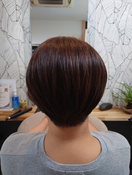 ヘアーカルチャー 小倉台店 HAIR CULTURE ショートヘア髪質改善オレンジブラウン小顔ショートボブ