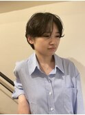 パーマ×ショート ニュアンスパーマ かきあげバング