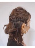 結婚式・パーティお呼ばれハーフアップ