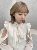 ショコラアッシュヘルシースタイルふんわりカールくびれヘア小顔