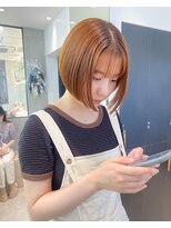 ロンドシエル 横浜(Lond ciel)&nbsp;ミニボブ×フルバング×オレンジカラー【久保田夢美】横浜
