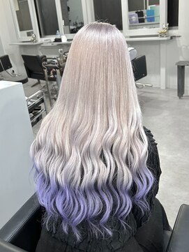 シェイロ(Cielro) エンドカラー☆パープル×ホワイトカラー☆ハイトーン