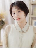 ナチュラルヘルシースタイル前髪なしショートa川口20代30代40代