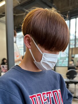 エルマーク 堺東(L-MARK) マッシュナチュラルカラーマッシュメンズヘアカラーツーブロック