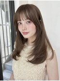 ロングレイヤー/レイヤーカット/透明感カラー/ココアブラウン