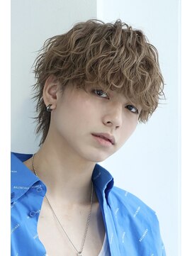 オーシャントーキョー 仙台(OCEAN TOKYO) メンズマッシュウルフパーマ波巻きセンターパート