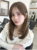 結べるレイヤーカットミルクティーベージュ1