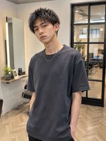 MEN's Baguz MEN'Sカット/ MEN'Sパーマ/ MEN'Sカラー 無造作束感ショートパーマメンズマッシュ韓国風トレンドヘア