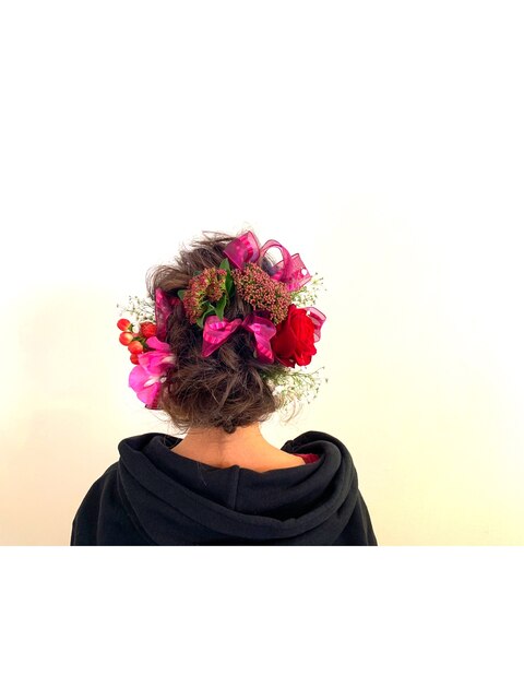 生花ヘアアレンジ☆