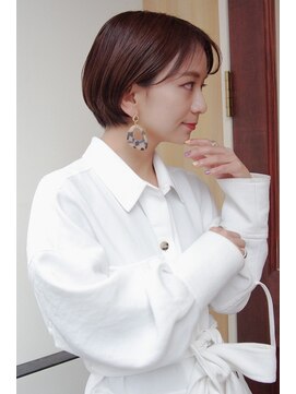 ヘアー メゾン ブレッシング(hair maison blessing) 20代30代大人可愛いアッシュベージュくびれボブ耳掛け透明感