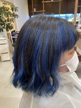 ラ メール ヘア デザイン(La mer HAIR DESIGN) 派手髪★インナーカラー　ブルー