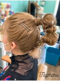 高めのポニーテールたまねぎアレンジ☆