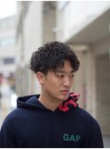 MAN’S HAIR/波巻き/ハイライト/束感<理容室><府中駅>
