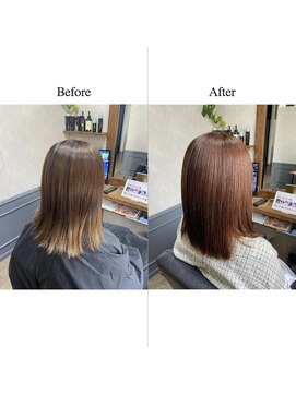 カミケン 清明店(kamiken.) 大人かわいい美髪おしゃれオレンジブラウン【カミケン清明店】