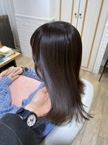 ネオリーブ チロル 横浜西口店(Neolive CiroL.)&nbsp;ラベンダーベージュ 切りっぱなしボブ 大人ミディ