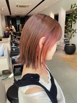 ステア ケース(stair case) ピンクブラウン×イヤリングピンク