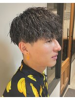 フリーク バーバーショップ 都島店(FREAK BARBER SHOP) 黒髪ツーブロックマッシュソフトツイストスパイラルパーマ