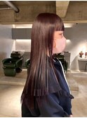 デザインカラーレイヤーカットウェットヘア夏オリーブベージュ