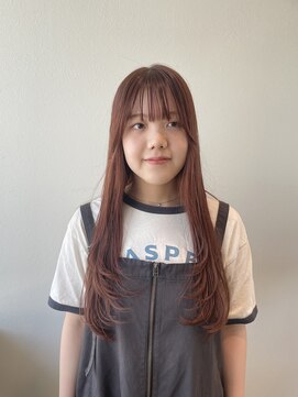 サラ ビューティー サイト 古賀店(SARA Beauty Sight) レイヤーカット/小顔カット/艶髪/レッドオレンジ/トレンドカラー