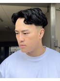 ラルフカールラフカール外国人風パーマ　フェード短髪パーマ