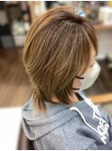 絶壁解消/ひし形/大人可愛い/斜めバング/40代/ミセスヘア27A